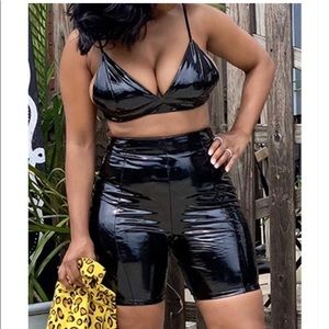 P u leather 2 piece